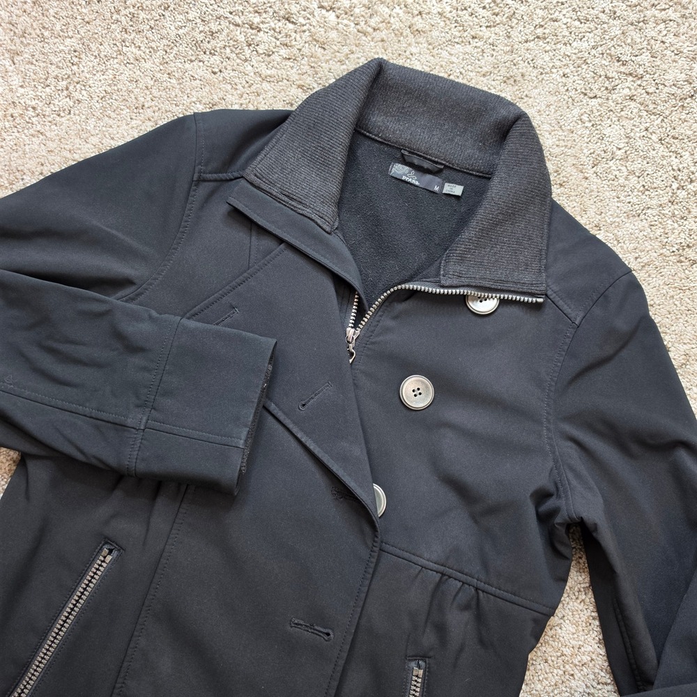 Prana Softshell Jacket Womens Medium Black Outdoor Casual Zip Up Coat Ladies